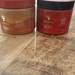 Set of 2 AS I AM HOT RED and BOLD GOLD temporary hair color hair curl gel